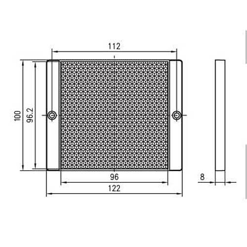 100x100mm Reflektr / Mesafe Sensrleri Uyumlu - Beyaz