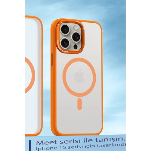Movenchy iPhone 15 Pro Klf Radyant Magsafe Kapak - Turuncu