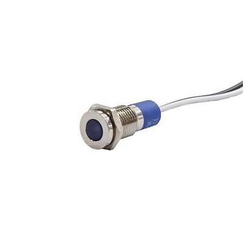 8mm 24v Mavi Led Metal Kablolu Sinyal Lambas IP67 GQ8T-B
