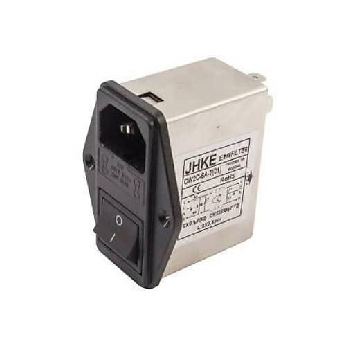 EMI Filtre 6A Anahtarl Erkek Power Soketi - Sigorta Yuval