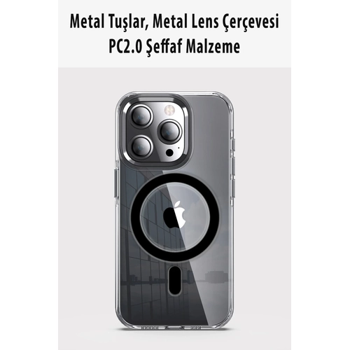 Joko iPhone 14 Pro Klf Crystal Magsafe Kapak - Siyah