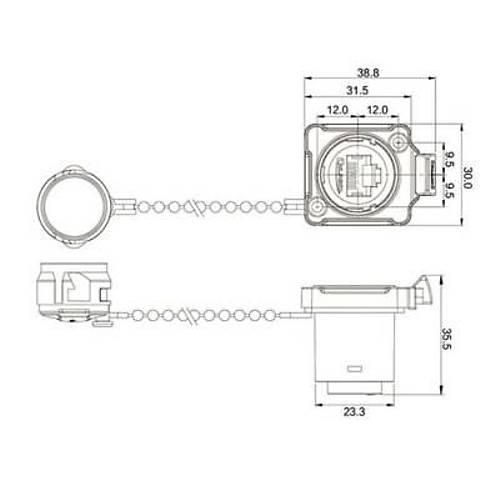 BD-24-J/RJ45/213/SX-42-201A Su Geirmez Ethernet Konnektr - Dii