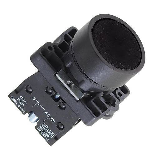 LAY5-EA21 22mm Buton Normalde Ak Kontak Siyah