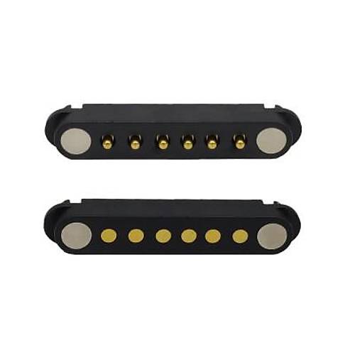 6-Pin 2.54mm Pogo Pin Manyetik Konnektr Takm