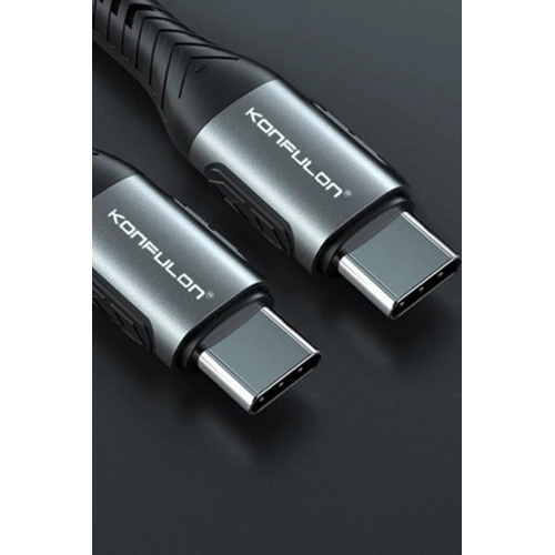 Konfulon DC43 Type-C to Type-C 1M rg 60W Hzl arj Kablo - Siyah