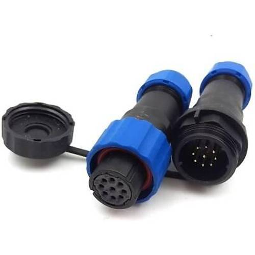 SD16 9 Pin 16mm Su Geirmez Konnektr Takm