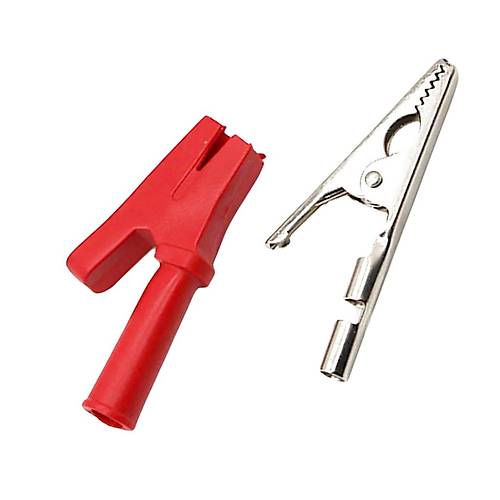 IC-243A 4mm Banana Jak Girili Krokodil WD1096 Siyah Krmz Set