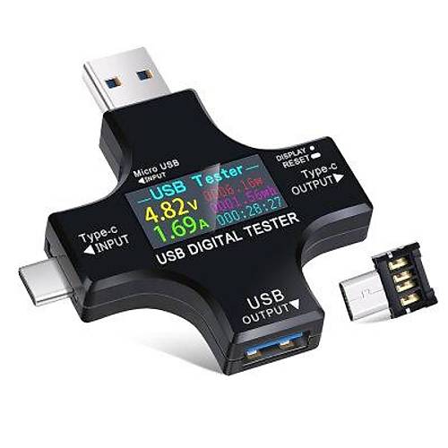 ok levli Type-C+USB Dijital Test Cihaz