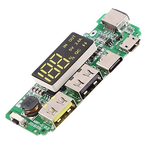 ift USB 5V 2.4A Ledli Micro Type-C Powerbank Modl