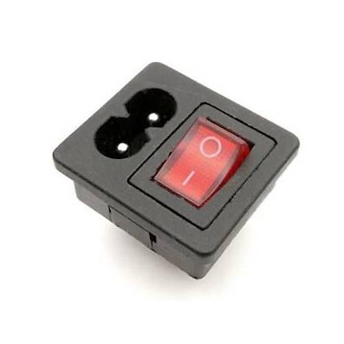 IEC320 2-Pin Erkek Power Soketi - Ikl Anahtarl