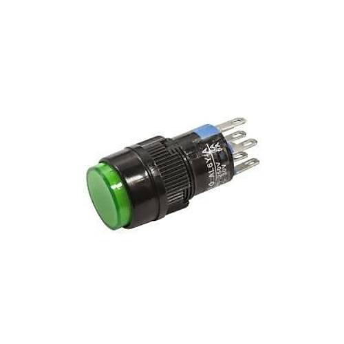 AL6Y-A 16mm 5V Yeil Anahtarl Buton