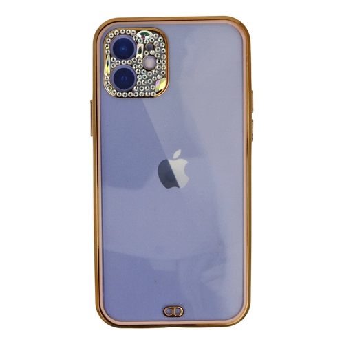 Newface iPhone 12 Kılıf Liva Taşlı Silikon - Pembe