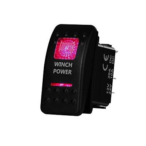 ON-OFF Krmz Ikl Anahtar 5-Pin 12V-24V - Winch Power