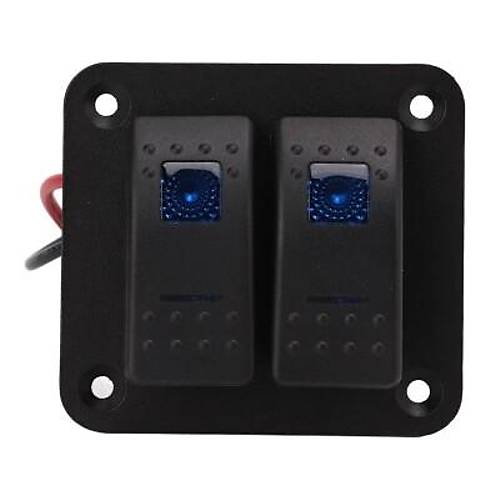 2'li ON-OFF Mavi Ikl Anahtar Switch Panel 12V-24V