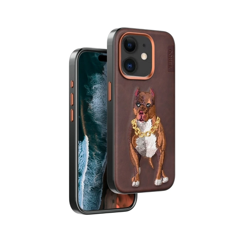 Venco iPhone 11 Perma Desenli Kapak - Kahverengi