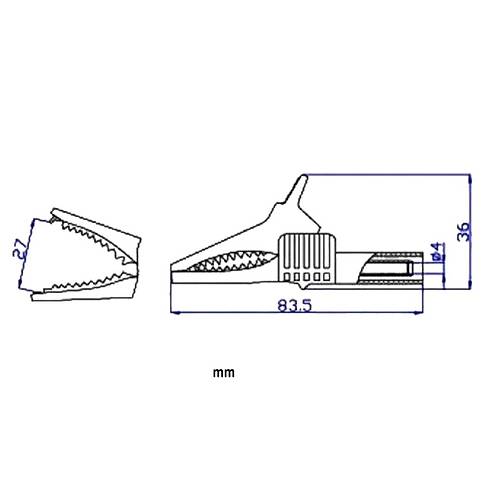 IC-243C 4mm Banana Jak Girili Krokodil 85mm Siyah Krmz 2li Set