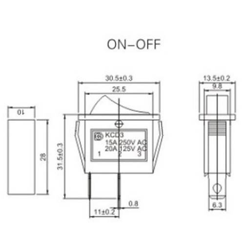 IC-114 Tekli Dar Iksz Anahtar On-Off 2P Siyah