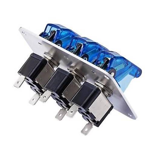 3'l ON-OFF Toggle Switch Panel - Mavi