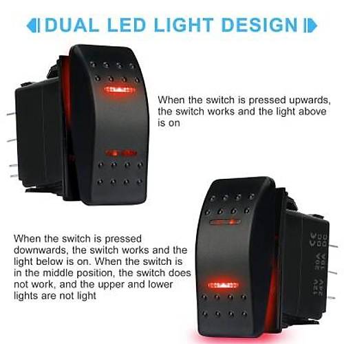 ON-OFF Krmz Ikl Anahtar 5-Pin 12V-24V