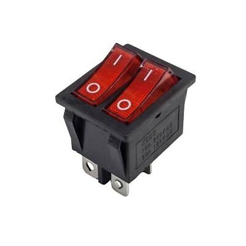 KCD4 kili Iksz ON-OFF Switch 4 Pin - Krmz