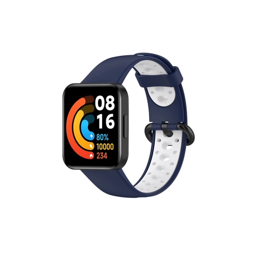 Newface Xiaomi Redmi Watch 2 Spor Delikli Kordon - Lacivert-Beyaz