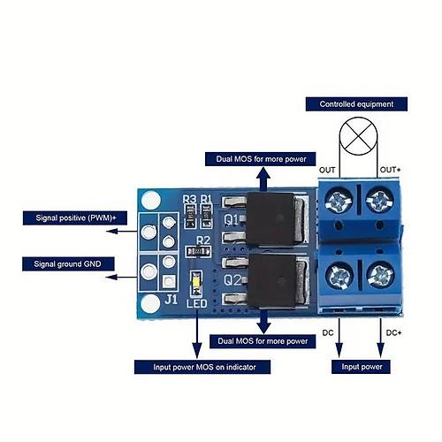 15A 400W PWM Kontroll Mosfet Anahtarlama Modl