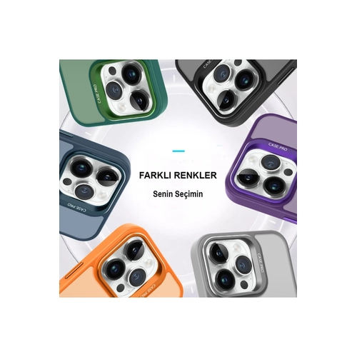 Joko iPhone 14 Pro Klf Flet Lens Magsafe Kapak - Turuncu