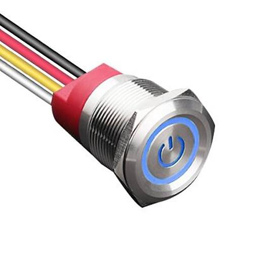 WD22T-P1-EC 22mm Dokunmatik Touch Metal Buton - Mavi