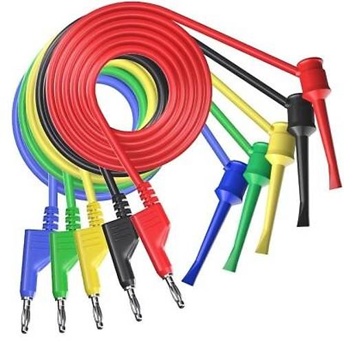 P1045 Multmetre Test Uu Kablo Kiti - Krmz/Siyah/Sar/Yeil/Mavi