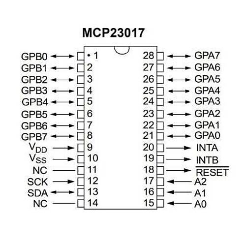 MCP23017-E/SO SOIC-28 I/O oklayc Entegresi