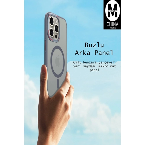 Movenchy iPhone 14 Pro Max Klf Radyant Magsafe Kapak - Titan Gri