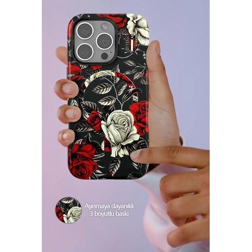 Onegif iPhone 16 Pro Max Flower Series Magsafe Kapak - Pembe
