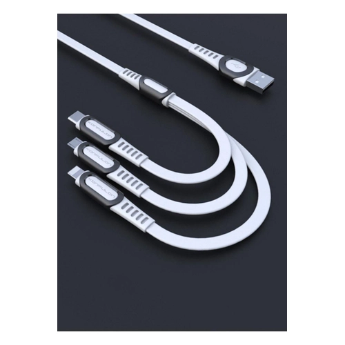 Konfulon DC19 3in1 USB Kablo 1.3M 3A - Beyaz