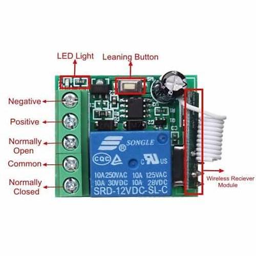 Rf Kablosuz 1 Kanal Rle Modl Kumanda Seti 12V 10A