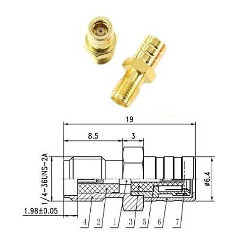 SMA Dişi - SMB-KK Dişi Coaxial Konnektör