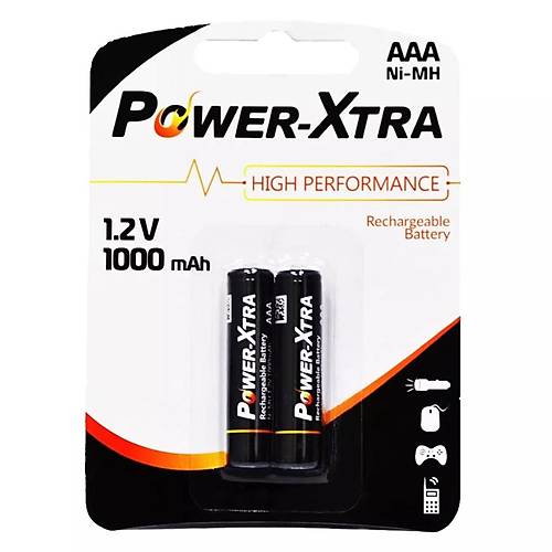 Power-Xtra AAA 1.2V 1000 Mah arj Edilebilir Pil 2li Blister