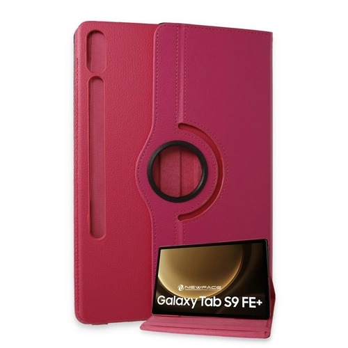 Newface Samsung Galaxy X610 Tab S9 FE Plus 12.4 Klf 360 Tablet Deri Klf - Pembe