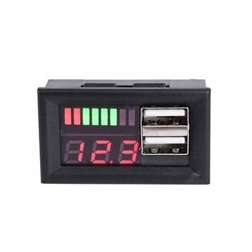 12V Ak Kapasite Gstergesi - 5V 2A USB kl