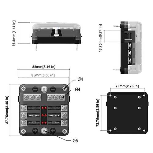 IC-276B-6 Sigorta Kutusu 6'lkaz Ikl ase Bareli