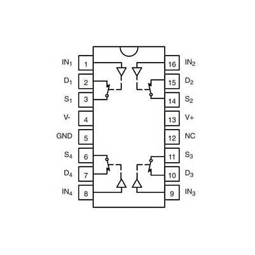 DG201BDJ-E3 DIP-16 Analog Anahtarlama Entegresi