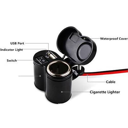Su Geçirmez Çok Fonksiyonlu USB Şarj Cihazı ve Çakmaklık