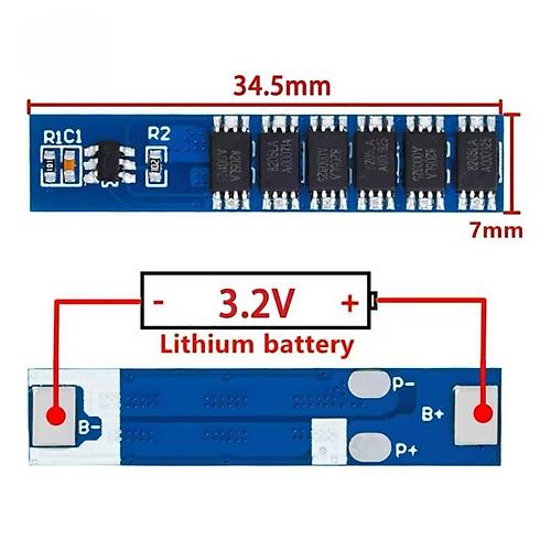 1S 15A BMS 3.2V 18650 Lityum Pil Koruma Devresi