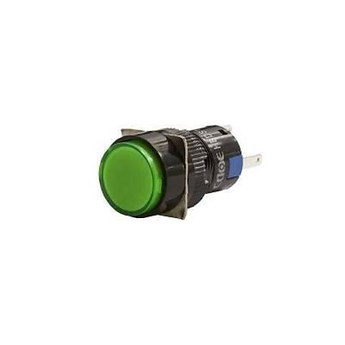 16mm 24V Yeil Yayl Buton CD-AY-11D/24V/G