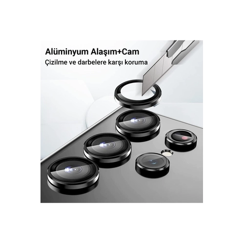 Newface Samsung Galaxy Z Flip 5 Valdez Metal Kamera Lens - Siyah