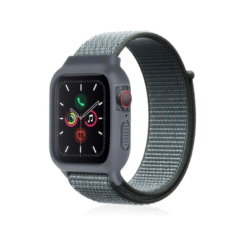 Newface Apple Watch 42mm Hasrl Crtcrtl Kasal Kordon - Gri-Turkuaz