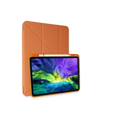 Newface iPad Air 4 10.9 Klf Kalemlikli Mars Tablet Klf - Turuncu