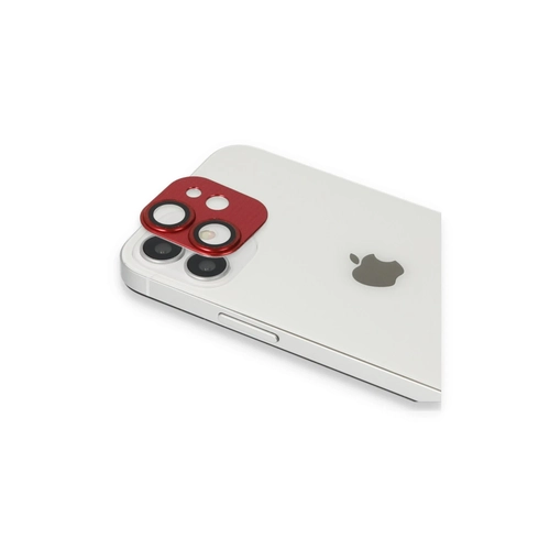 Newface iPhone 11 Pers Alminyum Kamera Lens - Krmz