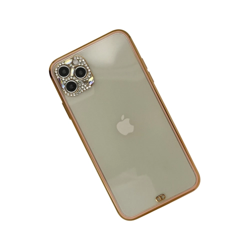 Newface iPhone 11 Pro Kılıf Liva Taşlı Silikon - Pembe