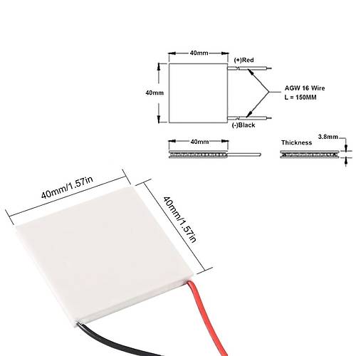 TEC1-12705 Peltier Soutucu 40x40mm 12V 49W