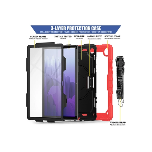 Newface Samsung Galaxy T500 Tab A7 10.4 Klf Pars Tablet Kapak - Krmz